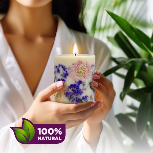 VIONAMI Botanical Scented Pillar Candle -...