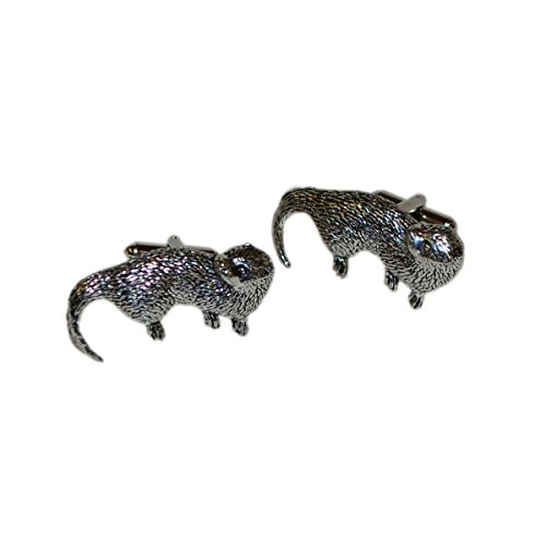 Mancuernillas de Hombre Diseño English Made Otter Pewter miniatura 1