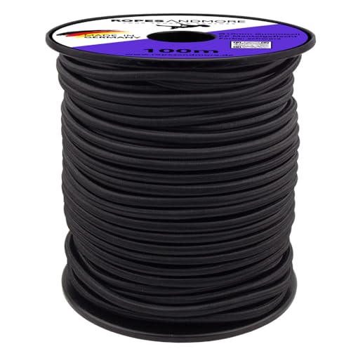 PP Expanderseil Gummiseil 10mm Gummileine Planenseil Gummischnur 10m-100m viele Farben Made in Germany von Ropes and More (Schwarz, 30 m (Lfm) Ø10 mm – ohne Spule)