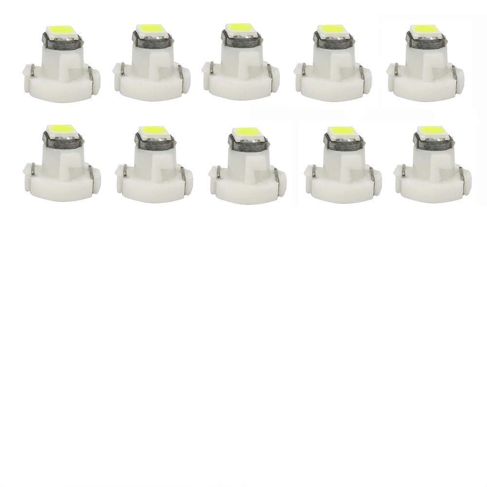 WLJH 10x Blue T3 Neo Wedge Led 3030 SMD Chip 8mm Base Car Instrument Cluster Light Dashboard Gauge HVAC AC Heater Climate Control Lamps Switch Indication Interior Bulb Replacement