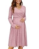 ULTRANICE Women's Maternity Nursing Breastfeeding Dress Long Sleeve Casual V Neck Dresses...