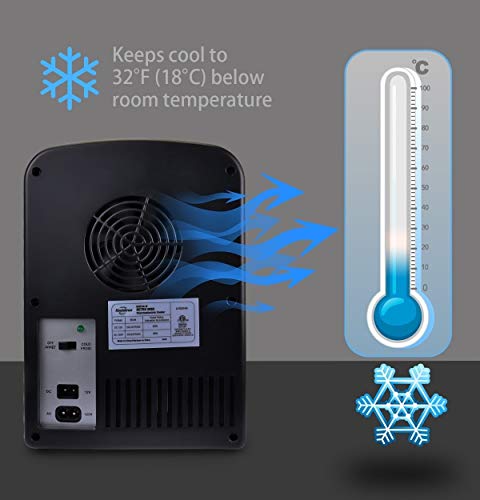 Koolatron KRT04-B Retro Personal Cooler 4 Liter/6 Can AC/DC Portable Mini Fridge, Thermoelectric Cooler in Black - for… - Image 8