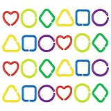 Attaches géométriques pour enfants : nos attaches pour bébé peuvent également servir de mousqueton pratique pour fixer facilement jouets, sacs, tétines et sachets de goûter aux poussettes, sacs à et sièges auto