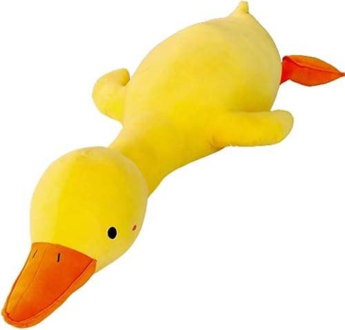 Miniatura 7 de Almohada de felpa de pato, bonito animal de peluche gigante de ganso, almohada súper suave para abrazar para ropa de cama de niños (blanco, 25.5
