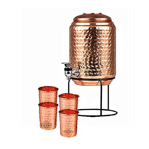 Buy Taluka Copper Pot with Glass Copper Pot 5 LTR Copper Matka with