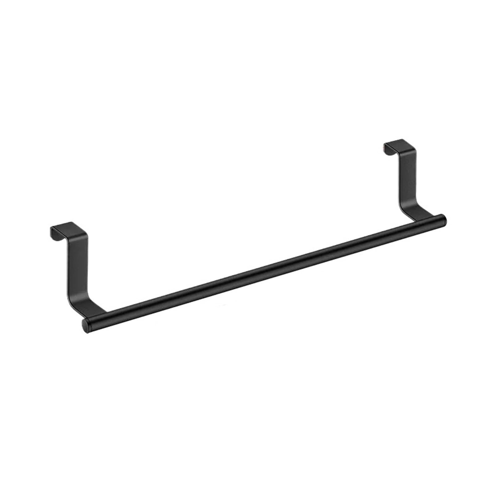 1pc Steel Over-Cabinet Towel Rack Punch-Free Hanging TowelHolder For Bathroom Door Rag Storage Organizer(Black-36cm)