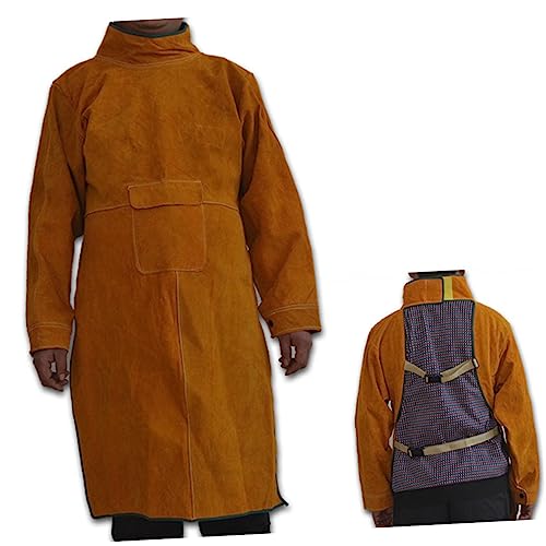 OSALADI Welding Protective Gear Heavy Duty Safety Jacket Pants Heat Resistant for Men