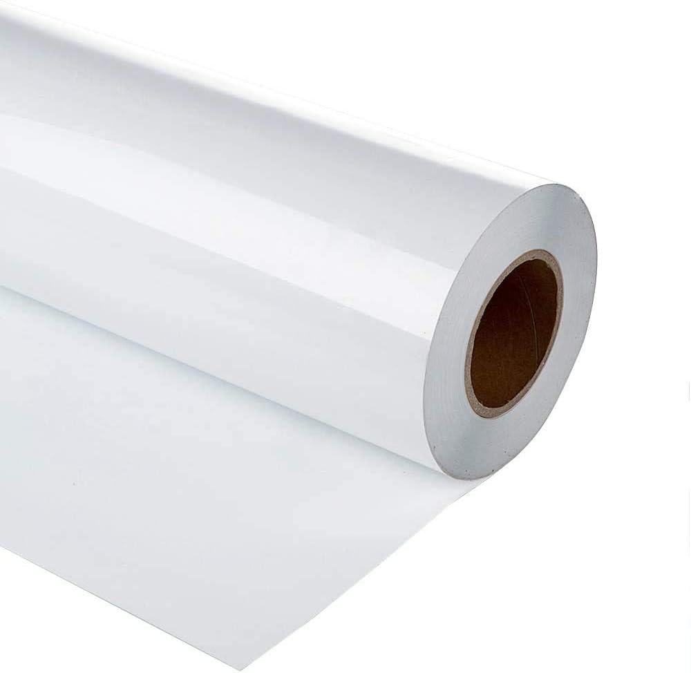 Heat Transfer Vinyl Bundle 12" x 10' Feet Rolls, HTV for Silhouette Cameo Easy to Cut & Weed, DIY Heat Press Design for T-Shirt, Clothes, Hats and Other Textiles (White)