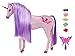 Produktbild Dream Ella MGA's Candy Einhorn - Lilac - Glitzergummibärchen Motiv - Lila Einhorn mit 5 duftenden Bonbon-Haarspangen, Langer Mähne, Bürste und Scratch 'N Sniff Etikett - für Kinder ab 3 Jahren