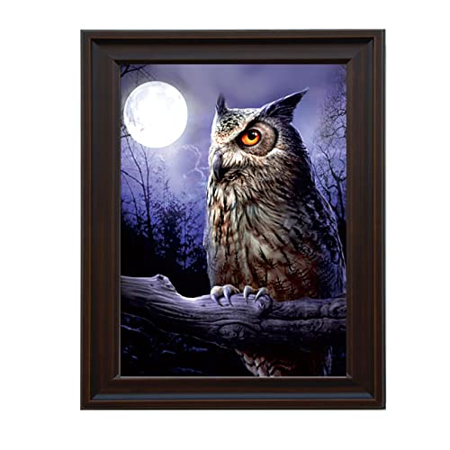 Rileyson Owl Poster,Owl 3D Poster Wall Art Decor, Glasses-Free 3D Holographic Animal Poster Painting Animal Wall Kds Room Decor Home Decor Rv Decor Painting，Without Frame (Owl 6199), 11.8×15.7 In #TOP3