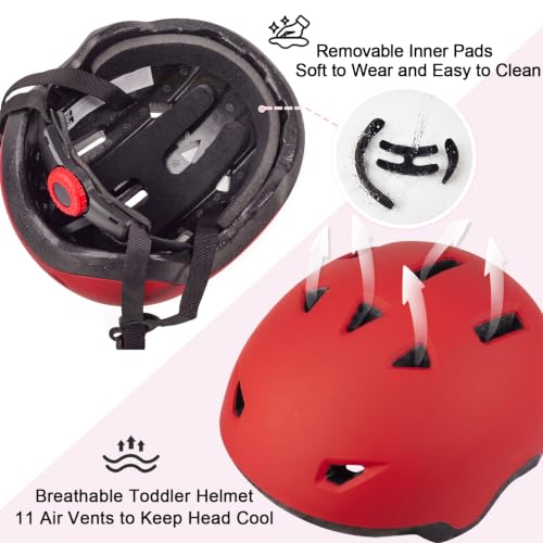 Image of Toddler Helmet, Adjustable Kids Bike Helmet for Ages 1-3-8