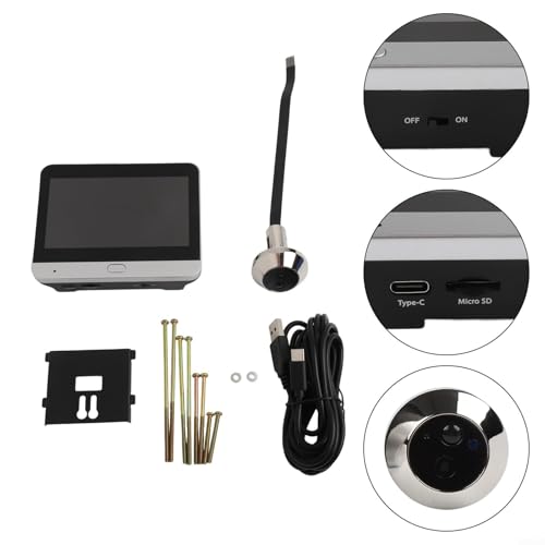Miniatura 9 de Cámara De Mirilla Digital Inteligente Con Pantalla Lcd De 4.3 Pulgadas, Cámara De Gran Angular 1080p, Detección De Movimiento Pir, Visión Nocturna, Conectividad Wifi De 2.4g, Batería De 5000mah Para