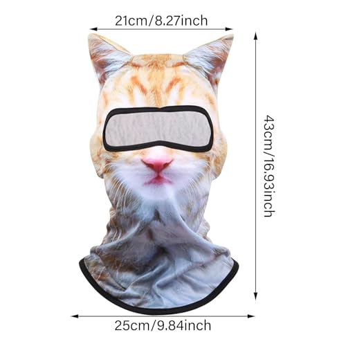 Image of 3D Cat Ski Balaclava Sheisty Face Mask with Ears for Music Festivals Raves Ski Halloween Party Outdoor Activities