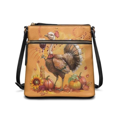 HUGS IDEA Autumn Harvest Turkey Bucket Bag for Women Fashion