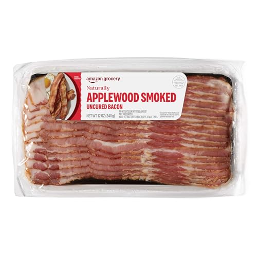 Amazon Grocery, Applewood Smoked Uncured Bacon, 12 Oz (Previously Fresh Brand, Packaging May Vary)