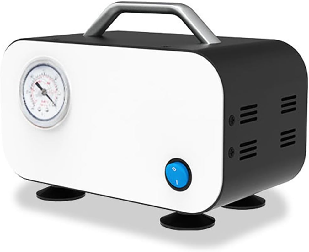 Diaphragm Vacuum Pump, Lab Oil Free Vacuum Pump, Portable Negative Pressure Pump with Rubber Tube, 10 L/min Flow Rate, Ultimate Vacuum 0.075mpa, for Laboratory