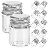GLEAVI 12 Stück Luftdichte Glasflasche Deckel Party Versiegelte Behälter Lebensmittel Gläser Mini Container Obst Körnerbehälter Zuckerbehälter Cremedose Aluminium