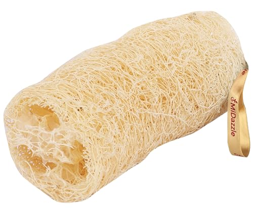 Image of Midazzle Natural Bath Loofah Scrubber - Premium Exfoliating Body Scrubber for Deep Cleansing, High-Lather Foam, Gentle Skin Renewal, Improved Circulation, and Refreshing Bath Experience (MIOL6101)