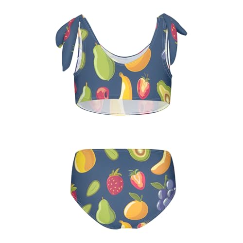 Girls' Bikini Set, Cartoon Flat Virgin Fruit Kids Swimsuit 2 Pcs Beach Bathing Suit2