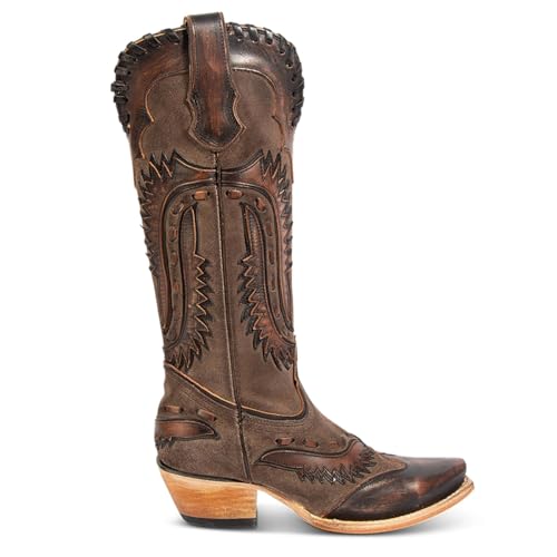 XEYANFYS Floral Embroidered Cowboy Boots