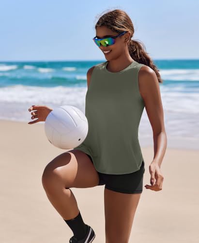 Image of PINSPARK Workout Tank Tops Woman Ice Silk UPF 50+ Athletic Yoga Shirts