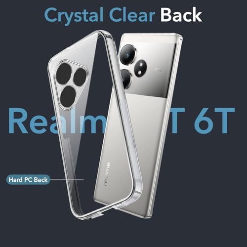 Image of Jkobi Lifetime Anti-Yellow Clear Back Cover Case for Realme GT 6 | GT 6T 5G (Sleek Hard Crystal | Shockproof and Camera Protection)