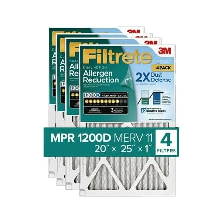 Filtrete 20x25x1 Air Filter MPR 1200D MERV 11, Allergen Reduction Plus Dust