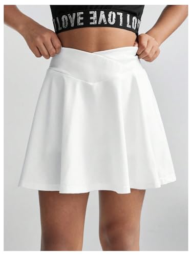 Verdusa Girl's Crossover High Rise Tennis Skirts A Line Short Athletic Skorts3