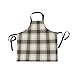 Kochschürze Vichy Buffalo Check In Braungold Und Weiß Mit Gingham-Karo Benutzerdefinierte Schürze Premium Bedruckte Schürze Mit Tasche Grillschürzefür Café, Backen 70X84Cm