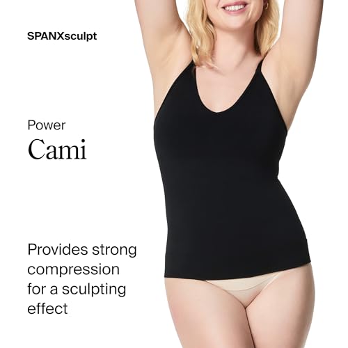 Image of SPANXsculpt Power Series Cami - Camisole Shapewear for Women - Adjustable Straps - V Neck - Soft, Seamless Cami