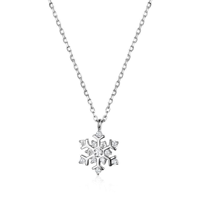 Pendentif flocon de neige en argent s925, le cadeau idéal pour femme avec zircon