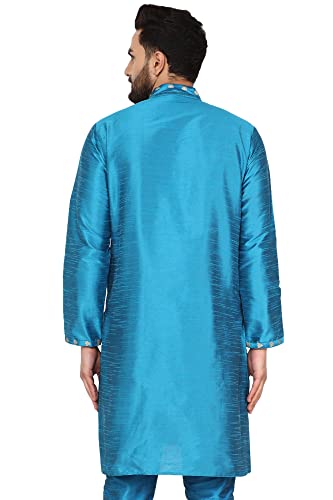 SKAVIJ Mens Art Silk Embroidered Long Kurta2