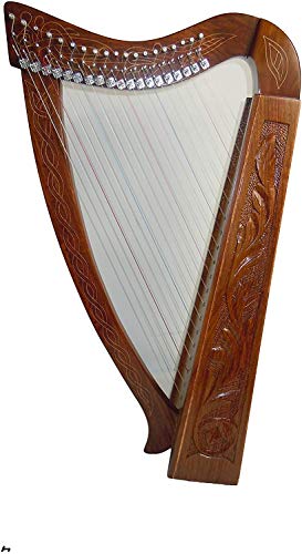 19 Strings Rosewood Lever harp, Hand Made and Hand Polished with Free Bag, Strings and Tuning Key