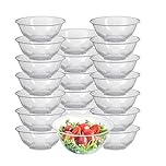 HOMESHOPA Clear Plastic Bowls, Pack of 20 7 Oz Dessert Cups for Serving Weddings Catering Parties, Ice Cream Salad Bowl for Mousse Puddings Entrees Sundaes Home Party Supplies