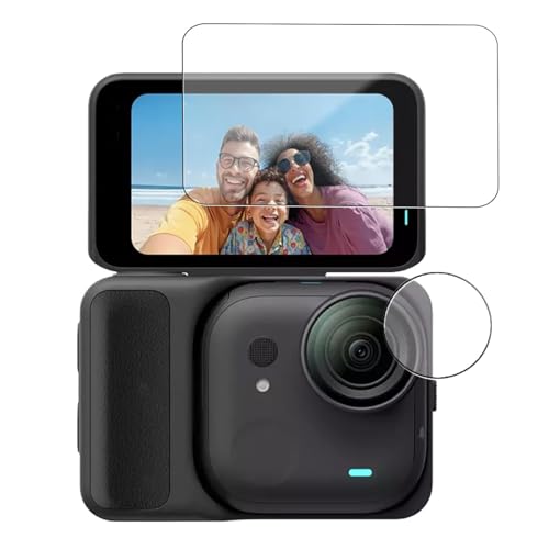 DIANX【2025新登場】For Insta360 GO Ultra ガラスフィルム スクリーン+レンズ保護フィルム 9H硬度 衝撃吸収 飛散防止 気泡ゼロ スクラッチ防止 撥水撥油 貼り付け簡単 for Insta360 GO Ultra 液晶保護フィ