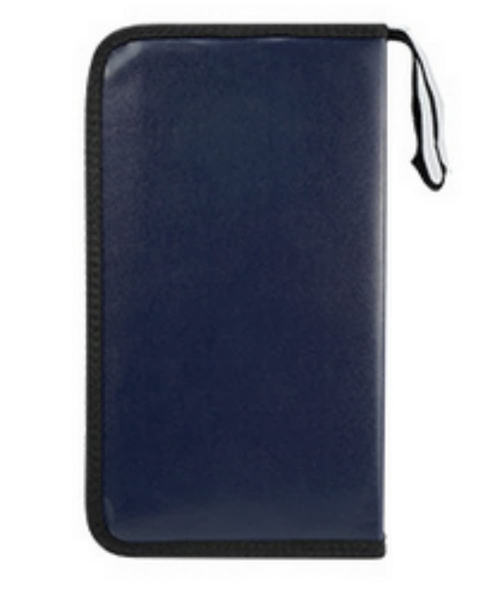anso 80 Disc CD Holder DVD Case Storage Wallet VCD Organizer Faux Leather Bag (Blue)
