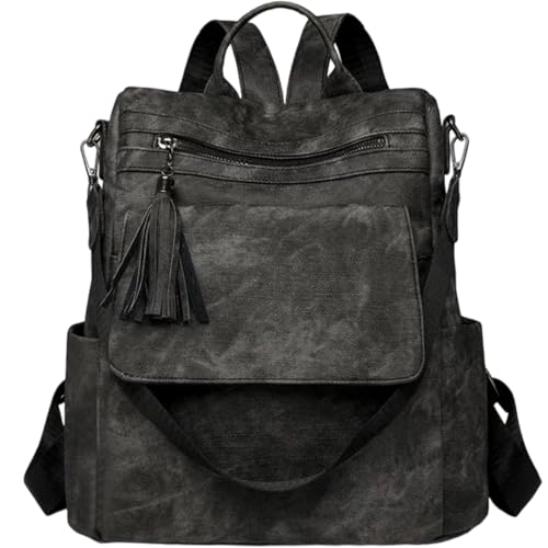 BONFORTURE Sac à Dos Femme Antivol, Sacs à Main Portés Dos Femme, Petit Sac Bandoulière Fort Backpack Loisirs Casual Léger pour Voyage L'école Travail Université Collège Shopping