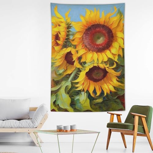 Tapisserie murale tournesol peinture à l'huile pour décoration de chambre