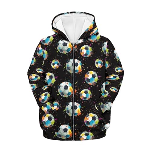 Image of Coloranimal Unisex Girls Boys Long Sleeve Casual Hoodies & Sweatshirts Tops Kids Zip Up Jacket Coat Age 6-16 Year