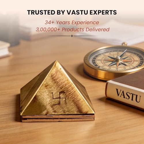 Image of Plus Value Pure Copper Pyramid Set for Vastu Remedies, Positive Energy, Wish Pyramid 100x Powerful Goals and Wish Manifestation (Size: 4-Inches, Home, Office, Building, Factory, Shop Decor)