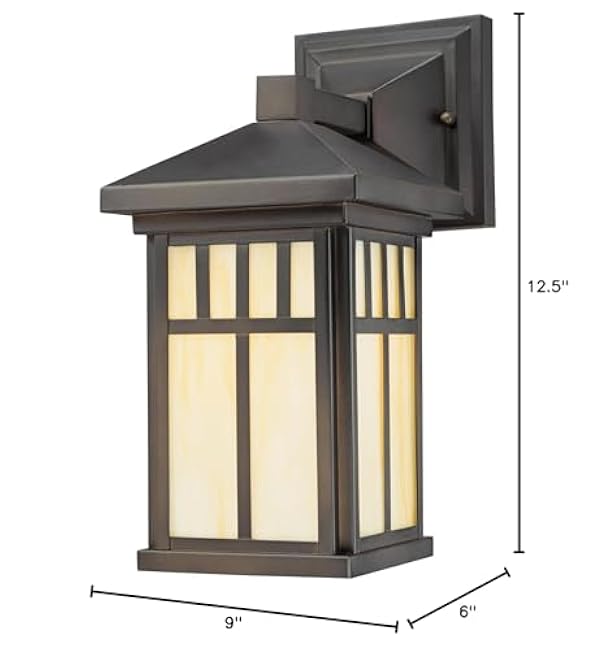Westinghouse 6732800 Burnham One-Light Exterior Wall Lantern on Steel with Honey Art Glass, Oil Rubbed Bronze Finish, 1 Pack