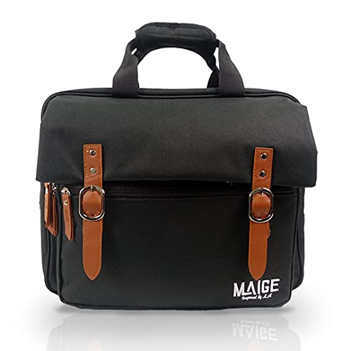 Maige Vintage Style Video Game Console Carrying Case | Compatible with Xbox One, Series S, PS4, PS5 and more | Modular & Extra Padding for Protection | Fits Controllers & Headphones (Black)