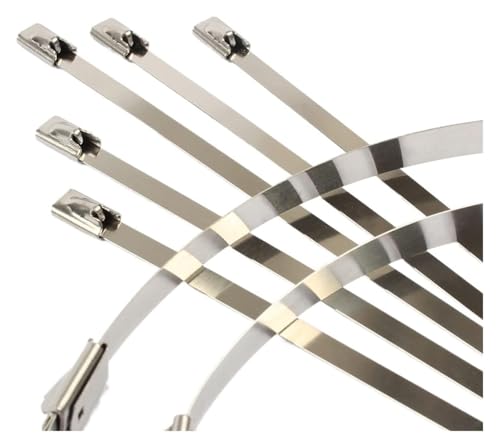 金属製ケーブルタイ, 10PCS of White Rust Steel Wide Self-Locking Stainless(Silver,8x500mm)