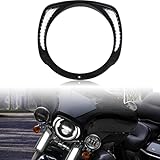 VEISUTOR Headlights Bezel Ring w/LED DRL for Harley Touring, Black Headlight Bezel Clip Front Lamps Trim Ring for Harley Street Glide Ultra Limited 2014-2023 Headlamp Accessories