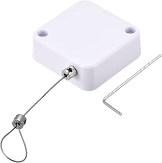 MECCANIXITY Retractable Cable Lock with Self-Adhesive, Remote Control Security Lock Anti-Lost Rope Hardware Cable Lock 200g Tensile Force White