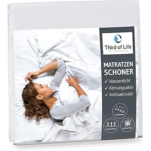 Matratzenschoner 90 x 200 cm wasserdicht | Atmungsaktive Matratzenauflage | Anti-Milben Matratzenbezug | Wasserdichte Auflage | Wasserundurchlässige Matratzenschutz-Hülle | Hygienischer Topper 90x 200 Cover