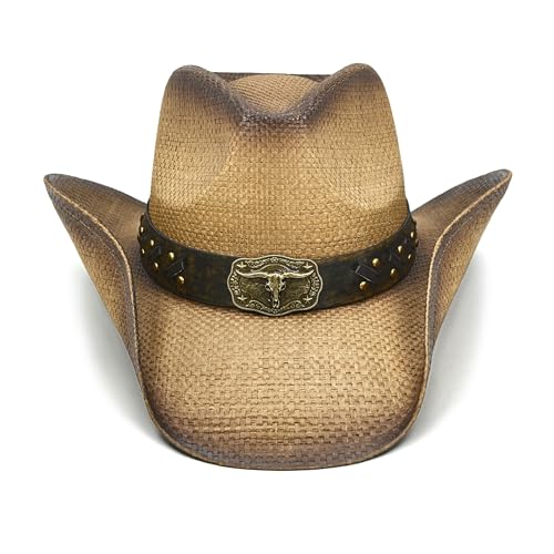 Straw Cowboy Hat for Women and Men – Western Sun Hat for Country Concert, Rodeo and Cowgirl Outfits3