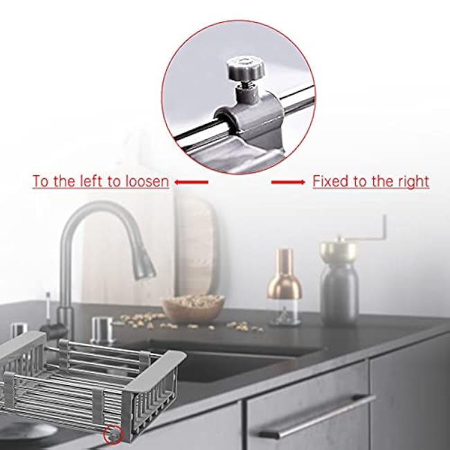 nathnalt Sink Dish Drying Rack for Kitchen. Sink Dish Drying Rack for Vegetables and Fruits. Suitable for 11 to 16 Square Sinks Upper.