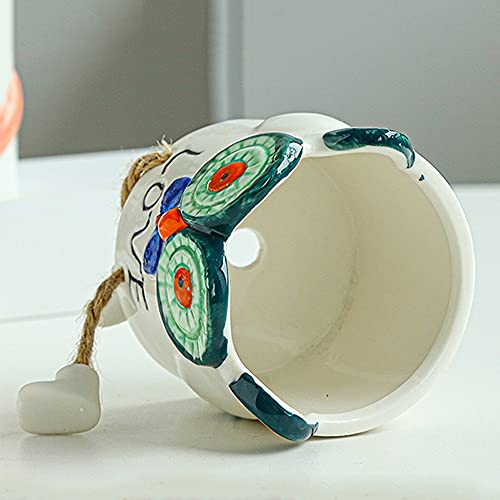 DIYOMR-Smooth-Glazed-Ceramic-Planter-with-Hanging-Leg-Cute-Cartoon-Flower-Plant-Pots-Drainage-Hole-Small-Succulent-Pots-for-Mini-Flower-Planters-Cactus-Plants-Not-Include-Owl DIYOMR Smooth Glazed Ceramic Planter with Hanging Leg Cute Cartoon Flower Plant Pots Drainage Hole Small Succulent Pots for Mini Flower Planters Cactus Plants Not Include Owl