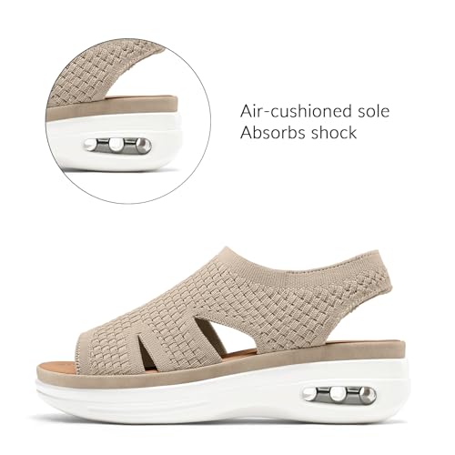 Image of mysoft Womens Comfortable Walking Sandals Slip On Air Cushion